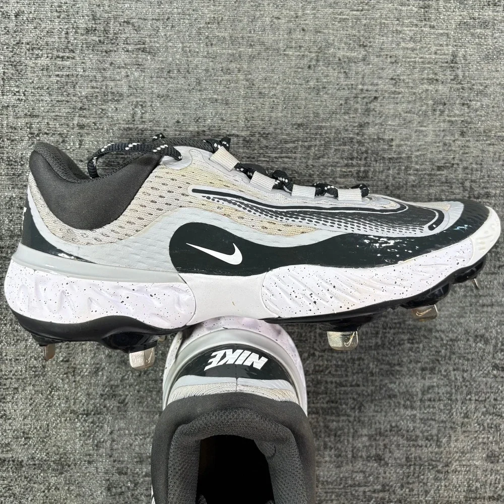 Nike Alpha Huarache Elite 4 Low Mens Size 7 Grey Black Metal Baseball Cleats
